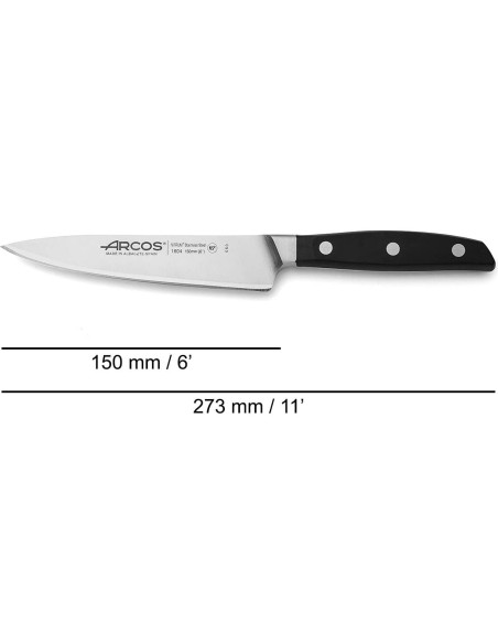Cuchillo de Chef Forjado Arcos 150 mm Acero Inoxidable Negro Cuchillo de Chef Forjado Arcos 150 mm Acero Inoxidable Negro