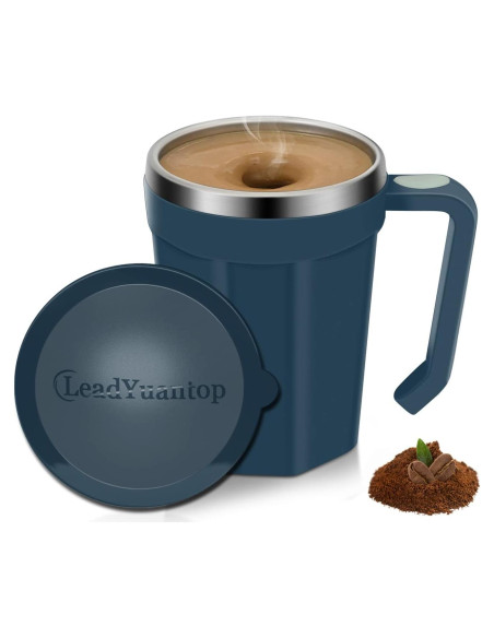 Taza de café auto mezcladora LeadYuantop 18 oz acero inoxidable