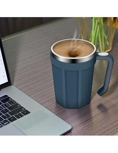 Taza de café auto mezcladora LeadYuantop 18 oz acero inoxidable