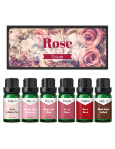 Set de Aceites de Fragancia Rosa ESSLUX 6x10ml Aromaterapia