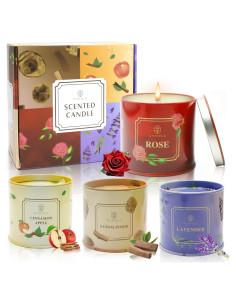 Juego de 4 Velas Aromáticas de Cera de Soja Lamway 184g