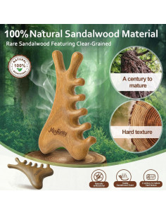 Herramienta Facial Gua Sha MoyRetty Sándalo Verde 4-en-1 2