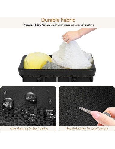 Cesta de Lavandería Grande ZATOCL 150L con Ruedas y Bolsa Extraíble