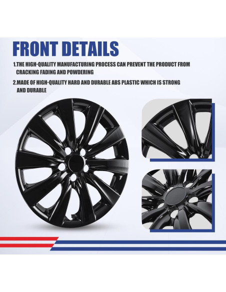 Tapacubos WOLFSTORM 16" Laca Negra para Toyota Corolla 2009-2025