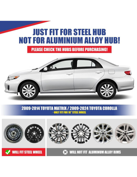Tapacubos WOLFSTORM 16" Laca Negra para Toyota Corolla 2009-2025