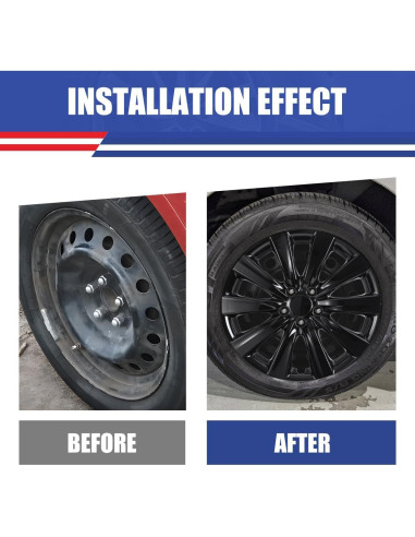 Tapacubos WOLFSTORM 16" Laca Negra para Toyota Corolla 2009-2025