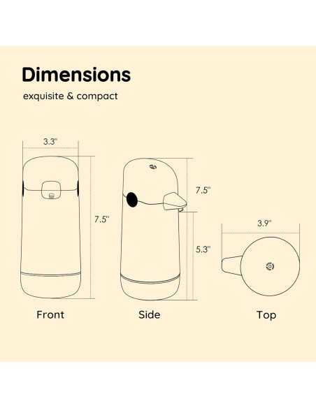 Dispensador Automático de Jabón Espumoso Besdor Patito Amarillo