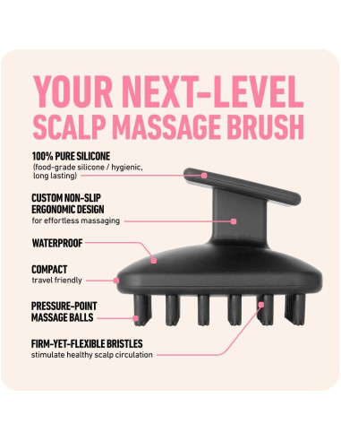 Exfoliador de cuero cabelludo Boldify - Cepillo de silicona 100%