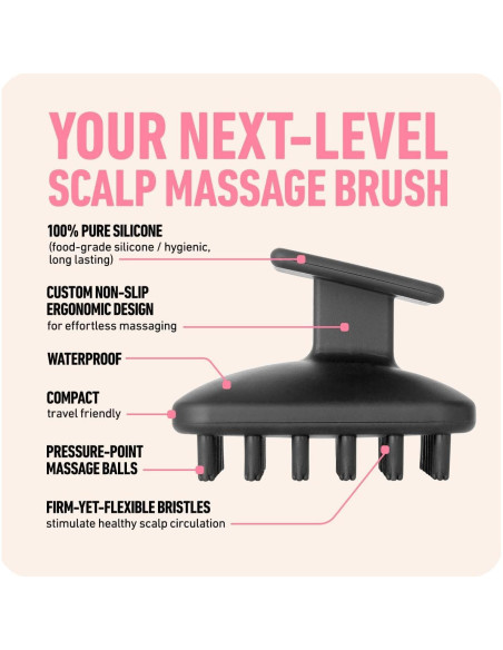 Exfoliador de cuero cabelludo Boldify - Cepillo de silicona 100%