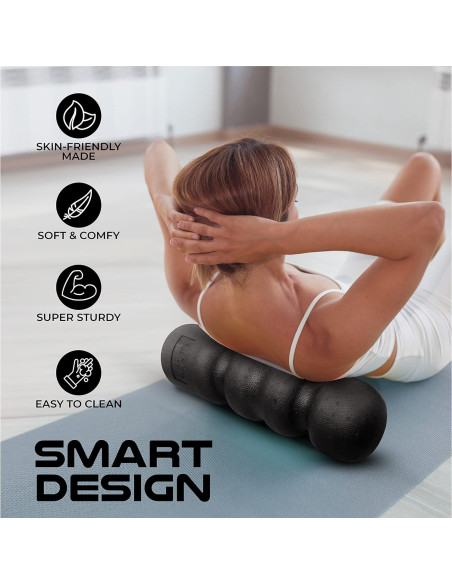 Rodillo de Espuma Yes4All EPP Wave 46 cm Negro - Alta Densidad