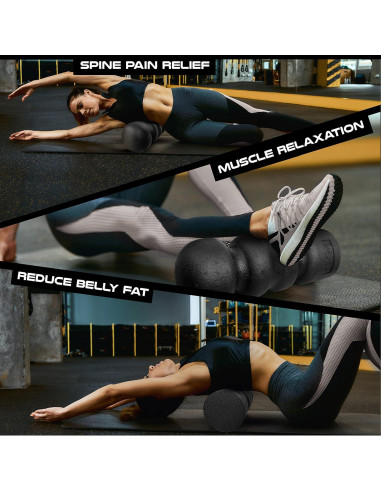 Rodillo de Espuma Yes4All EPP Wave 46 cm Negro - Alta Densidad