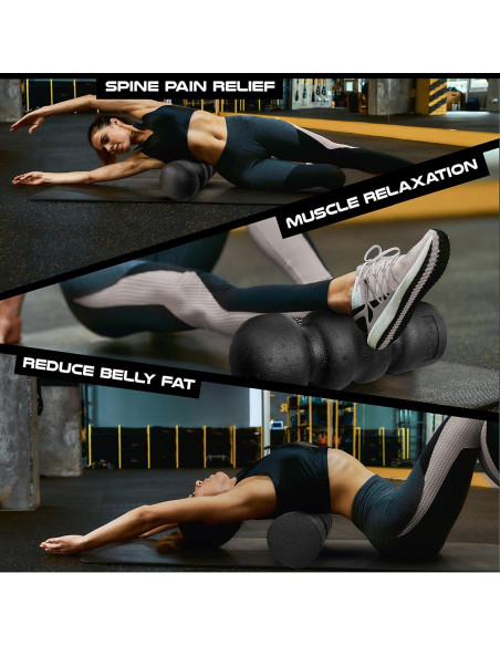 Rodillo de Espuma Yes4All EPP Wave 46 cm Negro - Alta Densidad