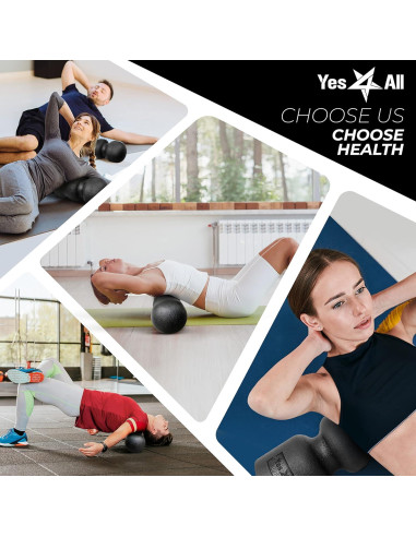 Rodillo de Espuma Yes4All EPP Wave 46 cm Negro - Alta Densidad