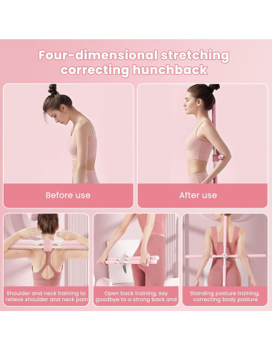 Bastón Corrector de Postura Roenae 80.8cm Ajustable Rosa