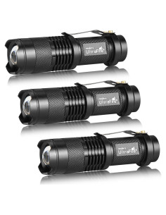 Linterna LED Táctica UltraFire SK68 - Paquete de 3, 300 Lúmenes