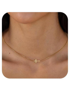 Collar Cruz Colgante Oro 14K para Mujeres Joyería Minimalista