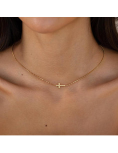 Collar Cruz Colgante Oro 14K para Mujeres Joyería Minimalista 2