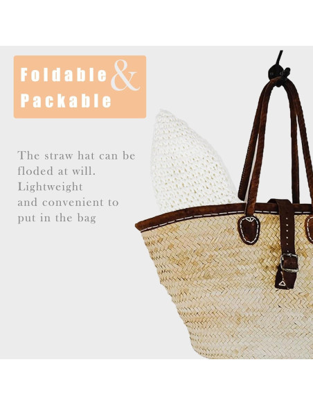 Sombrero de paja floppy KDWAVE UPF 50% para verano