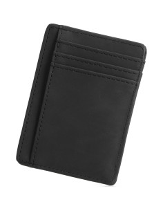 Billetera Slim Minimalista LOUEBICA con Bloqueo RFID - Negro 2