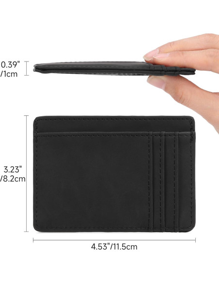 Billetera Slim Minimalista LOUEBICA con Bloqueo RFID - Negro