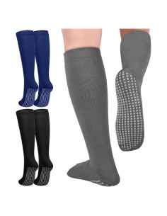3 Pares de Calcetines de Compresión Antideslizantes 20-30 mmHg