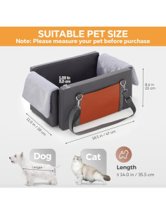 Asiento Elevador para Perros Avont Gris Oscuro - Antiansiedad 2