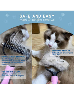 Juego de Aseo para Mascotas KAIFONG - Cepillo Deshedding y Cortador de Uñas 2