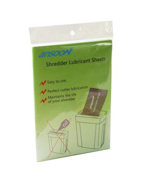 Hojas Lubricantes para Trituradoras de Papel Ansoon 18-Pack
