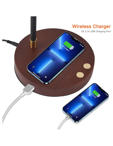Lámpara de Escritorio TITOSICHY con Cargador Inalámbrico USB