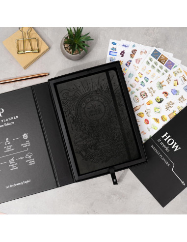 Planificador Semanal Legend Premium A5 Negro Sin Fecha