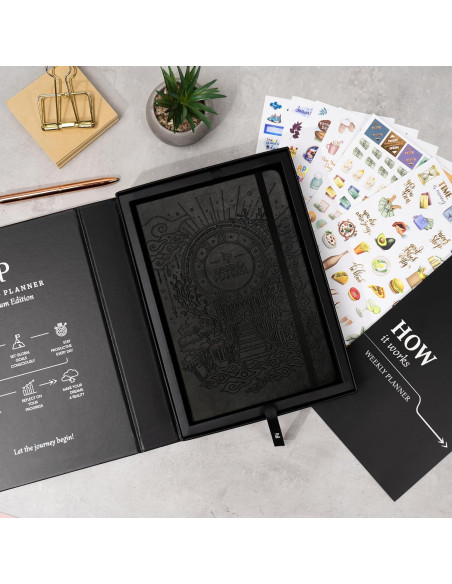 Planificador Semanal Legend Premium A5 Negro Sin Fecha