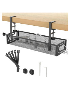 Bandeja de Gestión de Cables WUHUIXOZ 39x12x7cm Negra