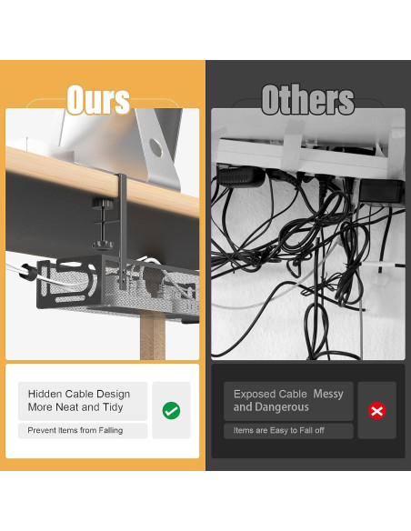 Bandeja de Gestión de Cables WUHUIXOZ 39x12x7cm Negra Bandeja de Gestión de Cables WUHUIXOZ 39x12x7cm Negra