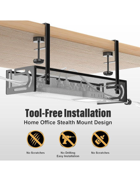 Bandeja de Gestión de Cables WUHUIXOZ 39x12x7cm Negra Bandeja de Gestión de Cables WUHUIXOZ 39x12x7cm Negra