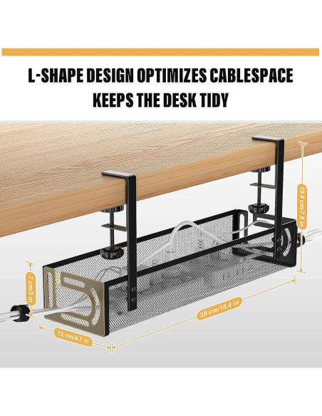 Bandeja de Gestión de Cables WUHUIXOZ 39x12x7cm Negra Bandeja de Gestión de Cables WUHUIXOZ 39x12x7cm Negra