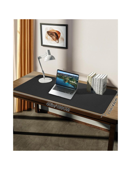 Alfombrilla de Escritorio Cebowa 101.6x43.2cm Cuero PU Antideslizante