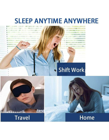 Máscara de Sueño Zizwe 3D Ajustable Lavable 100% Oscuridad