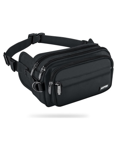 Riñonera AGPTEK Unisex Ajustable con Bloqueo RFID 23x13cm