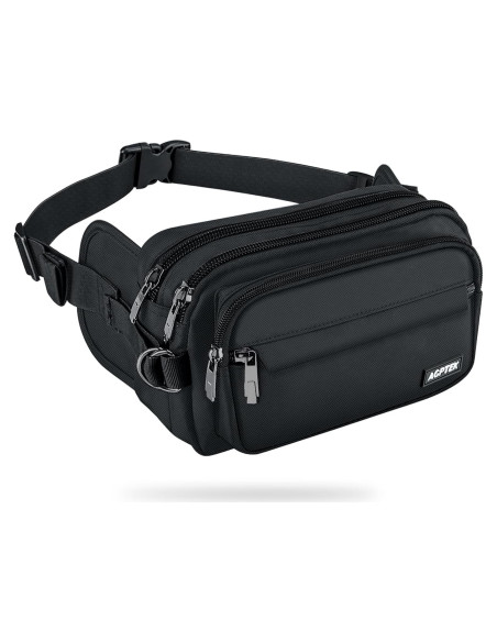Riñonera AGPTEK Unisex Ajustable con Bloqueo RFID 23x13cm