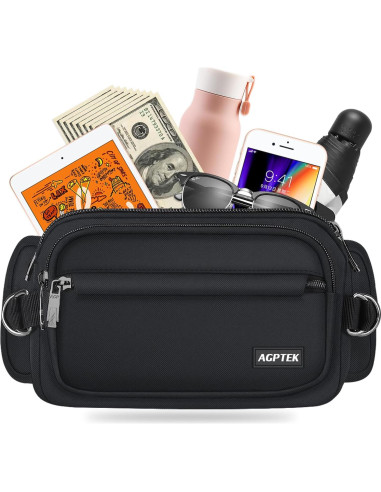 Riñonera AGPTEK Unisex Ajustable con Bloqueo RFID 23x13cm