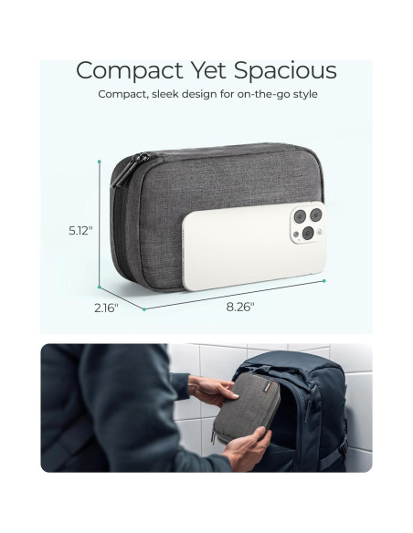 BAGSMART Organizador Electrónico de Viaje 21x13cm Negro