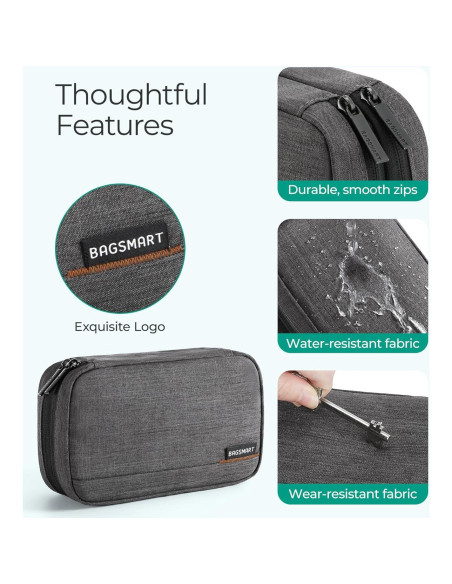 BAGSMART Organizador Electrónico de Viaje 21x13cm Negro