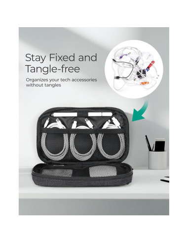 BAGSMART Organizador Electrónico de Viaje 21x13cm Negro