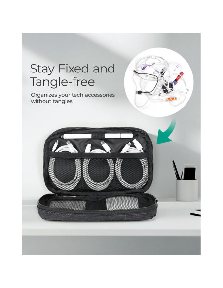 BAGSMART Organizador Electrónico de Viaje 21x13cm Negro