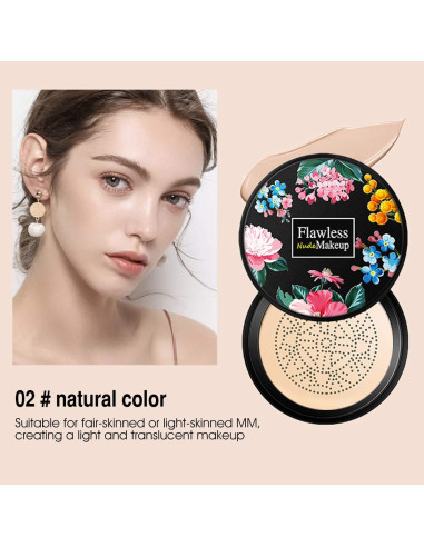 Crema CC Air Cushion Aooba Hidratante SPF50+ 132g con Esponja