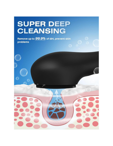 Cepillo Facial Eléctrico Naturwick Negro con Masaje y Espuma Cepillo Facial Eléctrico Naturwick Negro con Masaje y Espuma