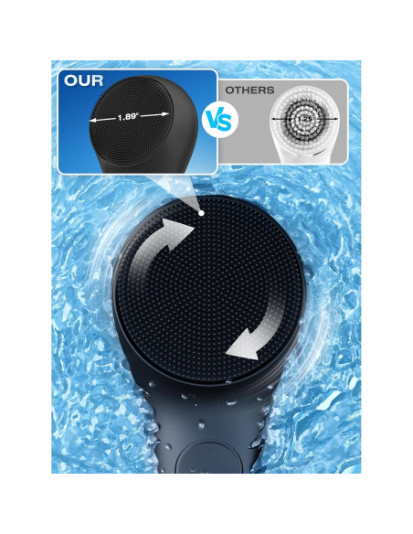 Cepillo Facial Eléctrico Naturwick Negro con Masaje y Espuma Cepillo Facial Eléctrico Naturwick Negro con Masaje y Espuma
