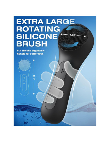 Cepillo Facial Eléctrico Naturwick Negro con Masaje y Espuma