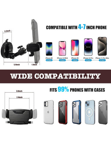 Soporte para Teléfono de Ducha VasSmtCPH 3.2" Ajustable