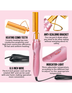 Plancha de Pelo Eléctrica Goiple con Peine Caliente 19.8cm 2